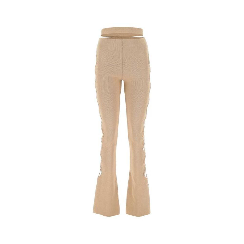Andrea Adamo Women Skin Pink Stretch Viscose Blend Pant